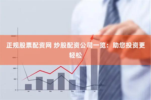 正规股票配资网 炒股配资公司一览：助您投资更轻松